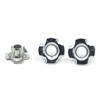 20pcs M3 M4 M5 M6 M8 M10 Zinc Plated Four Claws Nut Speaker T-nut Blind Pronged Insert Tee Nut Furniture Hardware