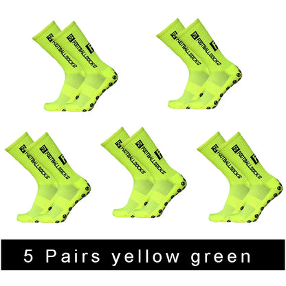 3/1Pair New Style FS Football Socks Round Silicone Suction Cup Grip Anti Slip Soccer Socks Sports Men Women Baseball Rugby Socks
