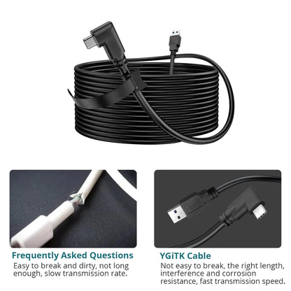 For Quest 2/Quest 3S/Quest 3 USB-C Link Cable ¨C Fast Data Transfer & Charging Cable for Seamless VR Gaming and PC Connectivity