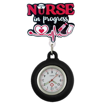 Hospital Medical Workers Cartoon Shiny Nurse Doctor Badge Reel Retractable FOB Pocket Watch Clip Hang Students Clock Watches