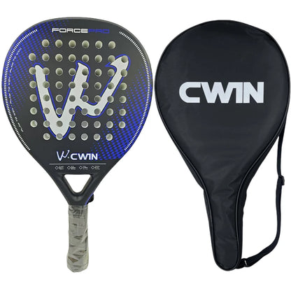 Cwin Paddle Racket Carbon Fiber Soft EVA Face for Adult Prefessional Training Tennis Paddle Racquet with Padel Shovel Protector