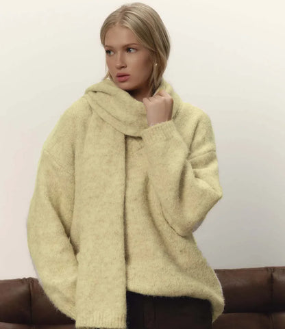 Hirsionsan 2025 New Soft Loose V Or O Neck Knitted Sweaters Women Winter Solid Female Pullovers Warm Basic Knitwear Jumper