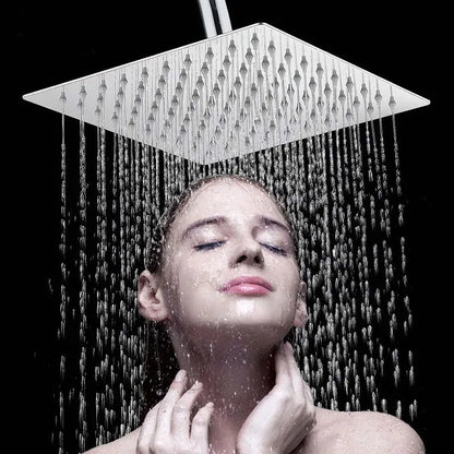 High Quality 10/8/6 Inch Stainless Steel Ultra-Thin Waterfall Shower Heads Rainfall Shower Head Rain Square Round