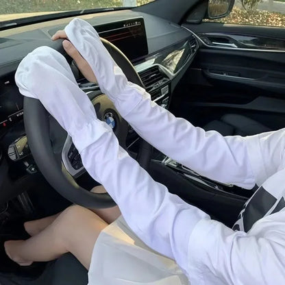 Ice Anti-sunburn Sleeve Summer UV Solar Arm Sleeves Women's Driving Sun Protection Long Sleeve Anti-UV Cycling Sleeves Loose