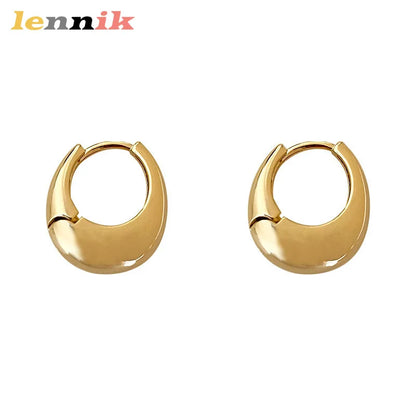 LENNIKOval Elegant Earrings, Women¡¯s 3D Metal Design, Fit for Work/Casual Outfits, Flattering on All Faces, Perfect Gift Choice