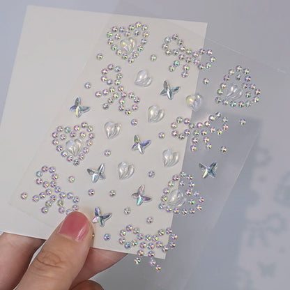 1Pcs Face Diamond Gem Sticker 5D Colorful Rhinestone Tattoo Eyeshadow Stickers fo Festival Nail Body Makeup Bling Jewel DIY Deco