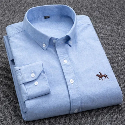 Plus 5XL 6XL Mens Oxford Shirts 100% Cotton Spring Long Sleeve Casual Business Formal Dress Shirt Regular Fit Social Man Clothes