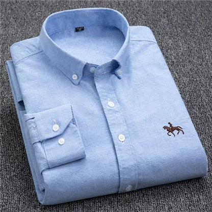 Plus 5XL 6XL Mens Oxford Shirts 100% Cotton Spring Long Sleeve Casual Business Formal Dress Shirt Regular Fit Social Man Clothes
