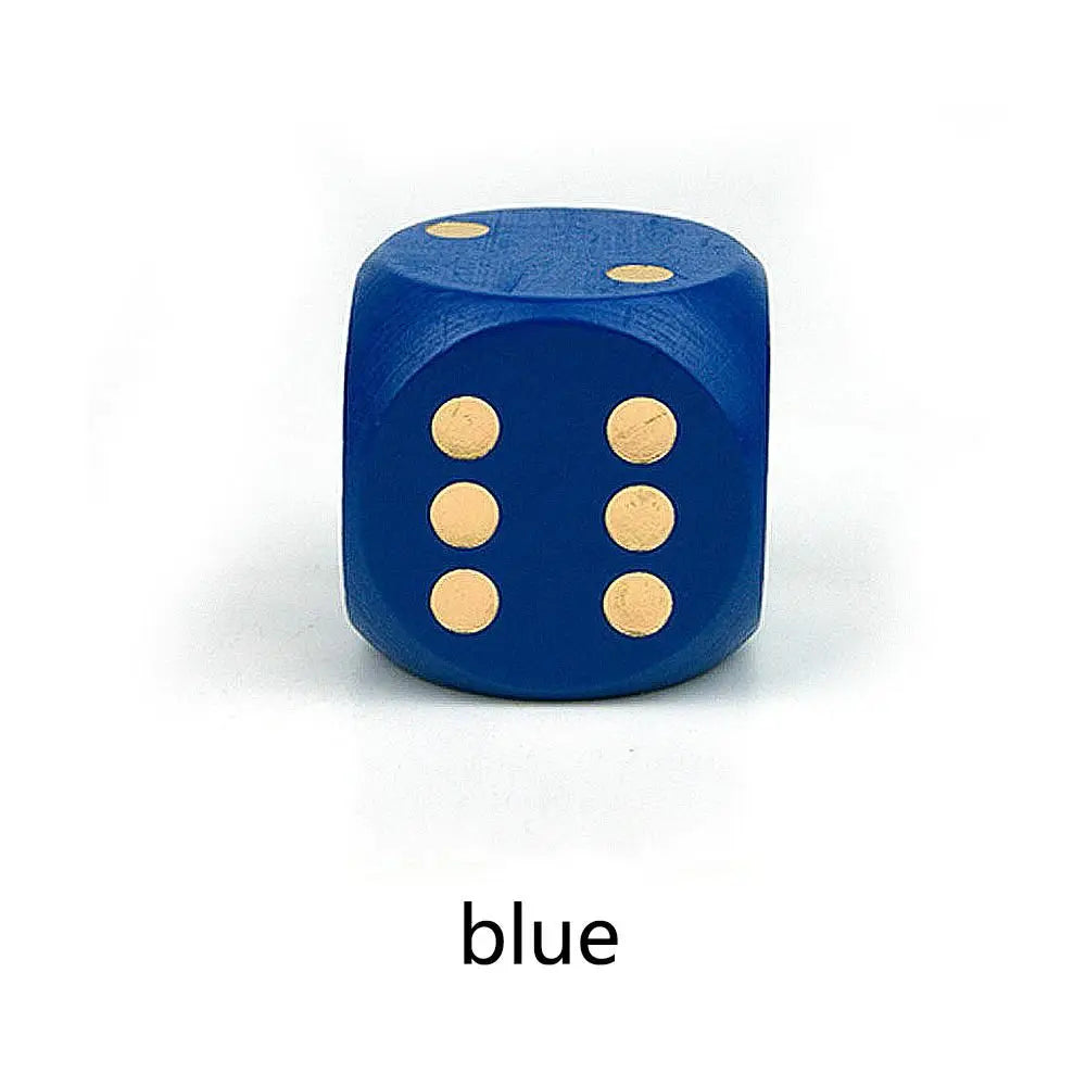 5cm 1pc New Solid Wood Point Entertainment items 6-Sided Game Round Sieve Chess Props Wooden Dice Big Color Dice