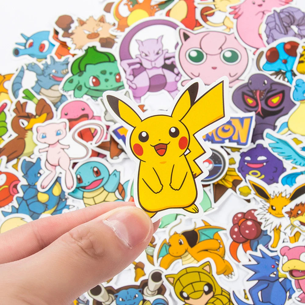 10/30/50pcs Japanese Pokemon Anime Stickers Waterproof Laptop Suitcase Bicycle Cute Sticker Packs Mix Kawaii Cartoon Decals Toy