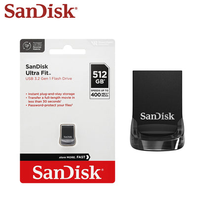SanDisk Ultra Fit USB 3.2 Flash Drive Mini Pen Drive 16GB 32GB 64GB 128GB 256GB 512GB Storage Flash Memory Stick for Computer