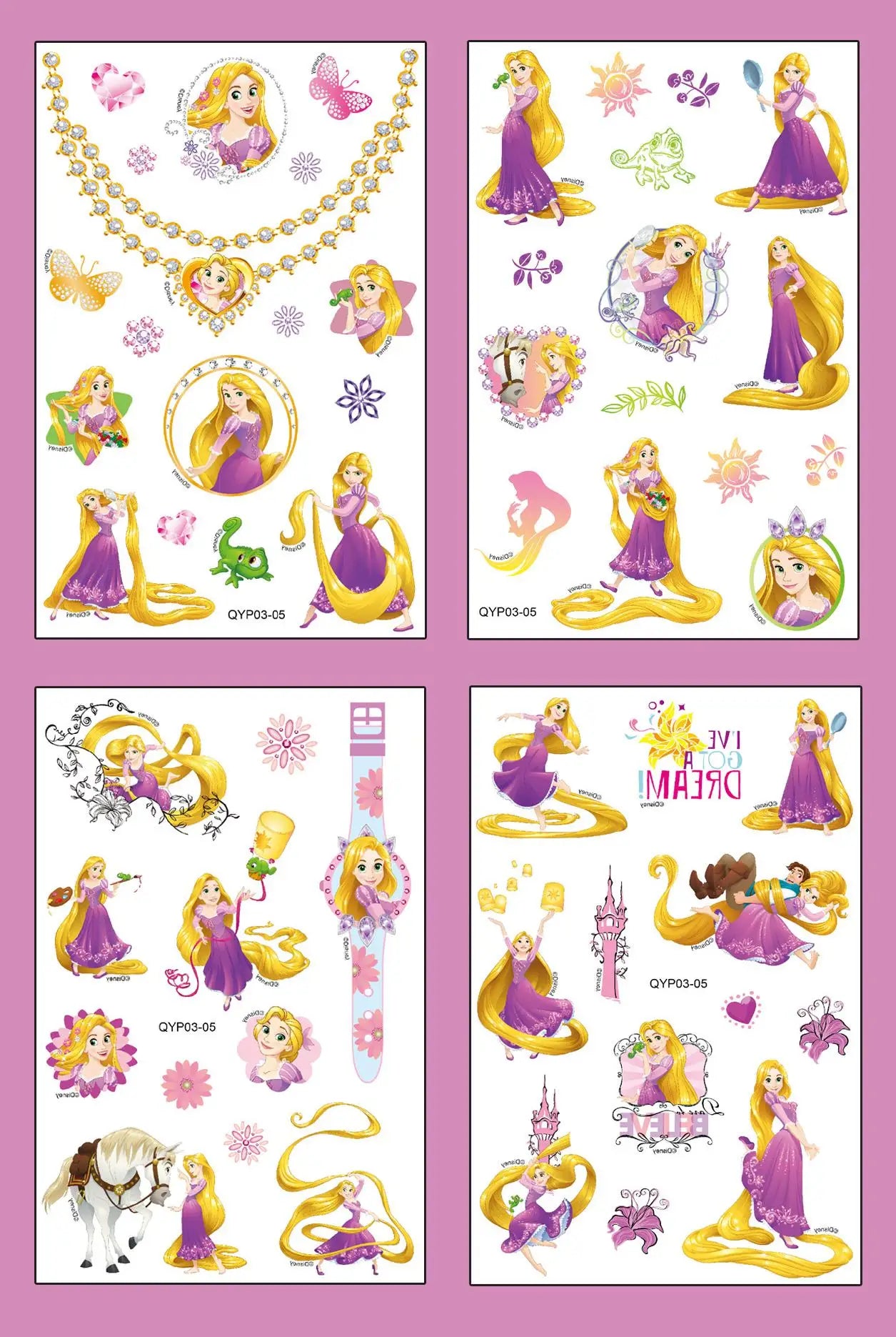 4Pcs/set Tattoo stickers Disney Stitch Princess Sofia Unicorn Frozen Action Cars Cartoon Sticker For Birthday Party Gift