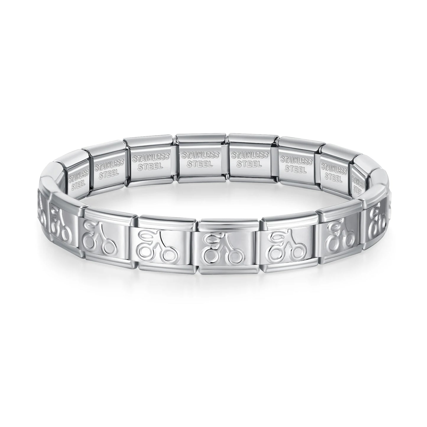 Hapiship 2024 New Women's Jewelry DIY 9mm Width Itanlian Elastic Charm Bracelet Fashion Stainless Steel Fashion Bangle ST-Bao