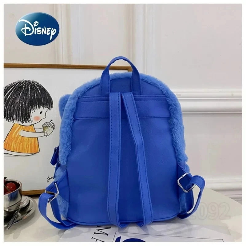 New Disney Stitch Plush Backpack Ins Japanese Blue Funny Cartoon Large-Capacity Student Backpack Kindergarten Bag Child Gift