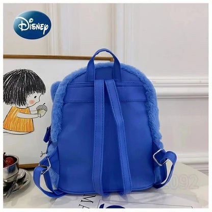 New Disney Stitch Plush Backpack Ins Japanese Blue Funny Cartoon Large-Capacity Student Backpack Kindergarten Bag Child Gift