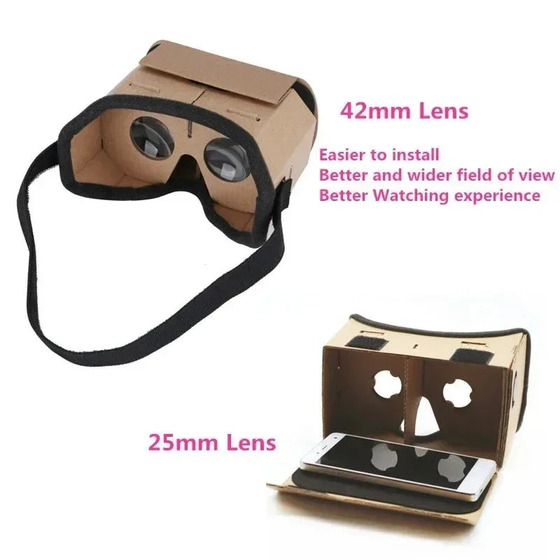 Portable Virtual Reality Glasses Google Cardboard Glasses 3D  Glasses 25mm lens VR   Movies for iPhone SmartPhones For Xiaomi