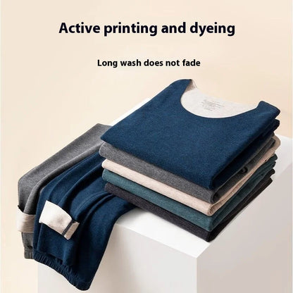 The New Cashmere Silk Thermal Underwear Set of Women's Non-marking Home Wear Wear Grinding Hair Fever Autumn Clothes and Pants