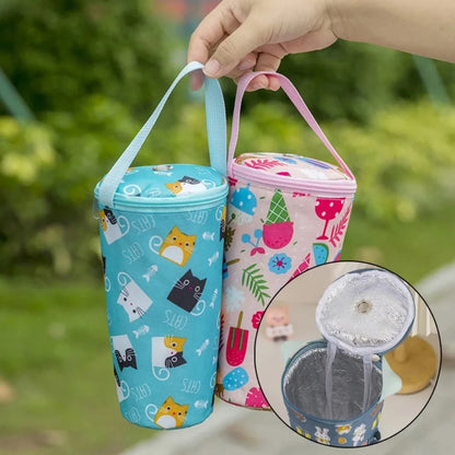 Portable Milk Tea Tote Bag Heat Preservation Bag Carrying Insulated Cup Cover Umbrella Bag Handbag Camping Drinkware Accessories