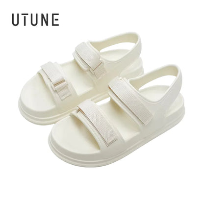UTUNE Fashion Patch Women's Sandals Summer Comfortable Platform Shoes Beach Outside Purple Slides Thick Sole Non-slip Slippers