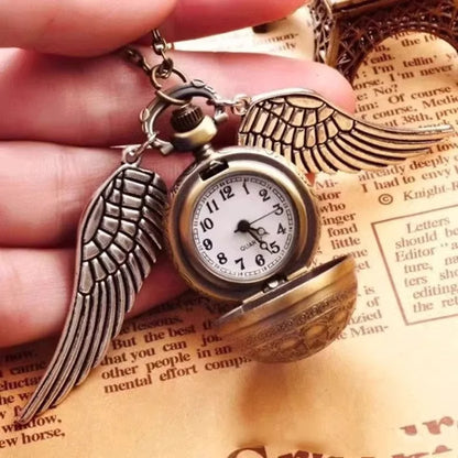 large small Golden Snitch spherical quartz pocket watch fashion sweater angel wing necklace pendant men and women pocket watch