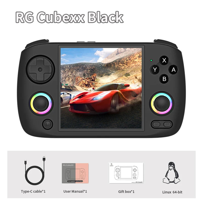 ANBERNIC RG Cubexx Retro Handheld Game Console 3.95" IPS 720*720 Screen Linux 64bit Support WiFi Bluetooth Streaming Video Games