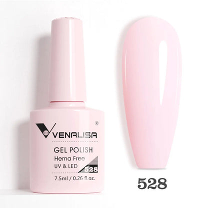 Venalisa HEMA TPO FREE Nail Gel Polish Glitter Gorgeous Full Coverage Soak Off UV LED French Nail Jelly Pink Nude Collection