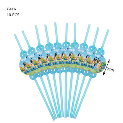 New Bluey Birthday Party Decoration Latex Balloons Bingo Aluminum Film Balloon Disposable Tableware Kids Event Supplies Backdrop