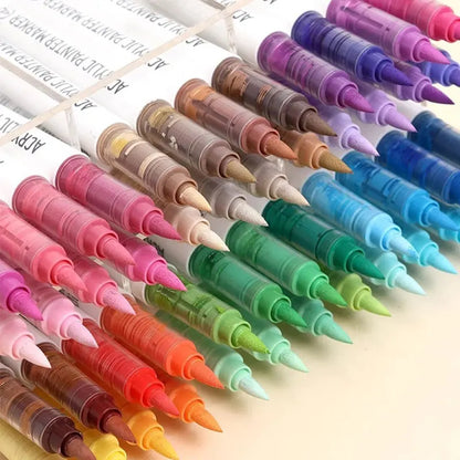 Languo 9pcs/box Soft Brush Acrylic Marker Pen Set£¬DIY Hand Drawn,Paint Art Markers pens,Student Graffiti Acrylic Paint Pens,M720