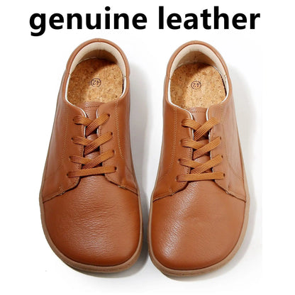 TONGLEPAO spring, autumn, barefoot, genuine leather men's women's sneakers with zero drop flat soft sole wider toe box light