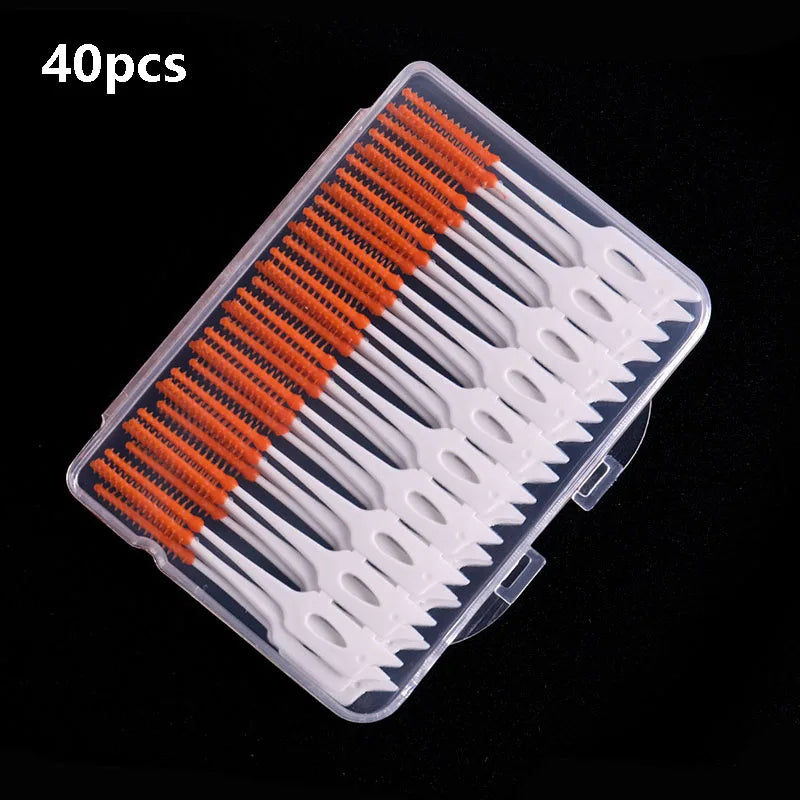 200/400pcs Interdental Silicone Brushes Dental Toothpicks Brush Between Teeth Silicone Toothpicks With Thread Oral Cleaning Tool