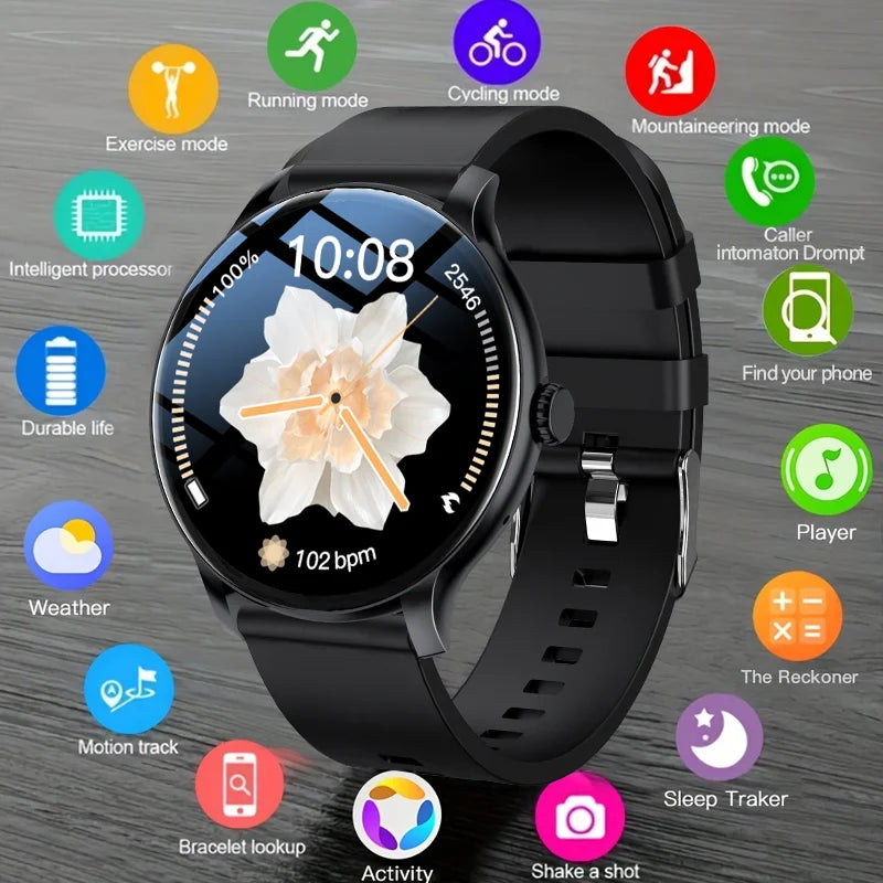 LAXASFIT 2025 New Smart Watch Men's Full Touch Screen Sports Watch Bluetooth Dial and Answer Smart Watch Women's Holiday Gift