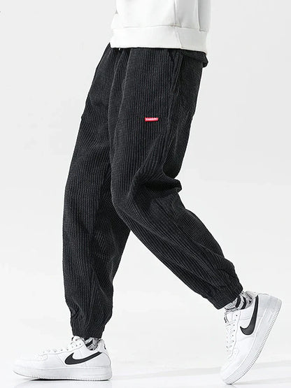 Baggy Corduroy Jogger Pants Men Tech Fleece Sweatpants Man Autumn Winter Casual Harem Pants Male Sport Thermal Trousers