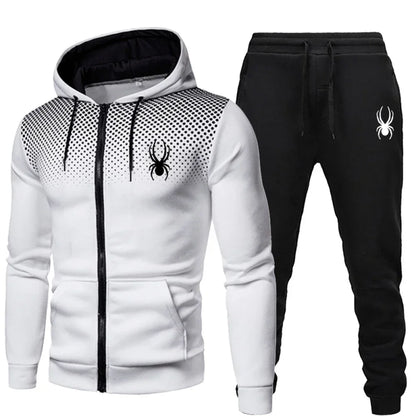 2025 popular two-piece men's sportswear jogging suit sportswear hooded sweatshirt zipper sweatshirt autumn and winter clothing