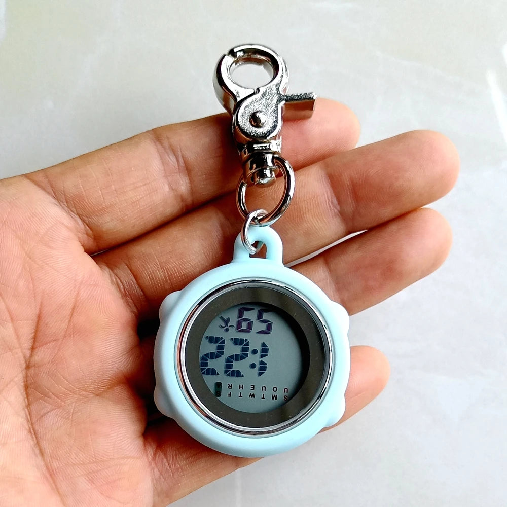 Multifunctional Electronic Digital Pocket Watches Unisex Women Mens Nurse Doctor Hanging Carabiner Keychains Students Clock