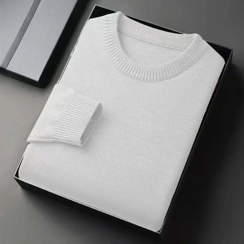 Men's Classic Crewneck Knit Pullover Sweater Long Sleeve Soft Casual Lightweight Solid Color Softwear for Men