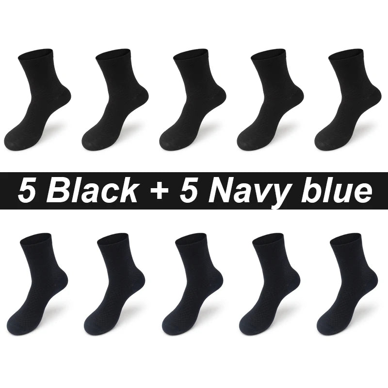5/10 Pairs Men Socks Bamboo Fiber Short Ankle Socks Spring Summer Autumn Winter Business Breathable Male Long Sock Meias Man Sox