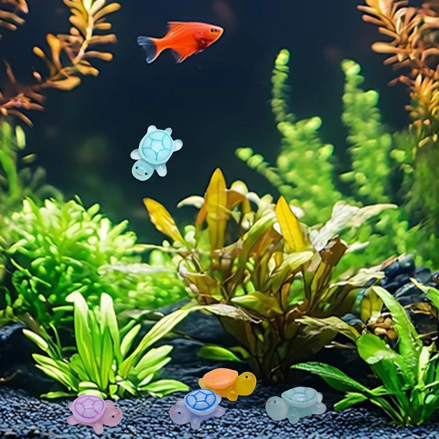 20/50/100 PCS Cute Mini Luminous Turtle Ornaments Glowing in The Dark MiniTurtle Micro Landscape Kids Toys Home Decoration Gift