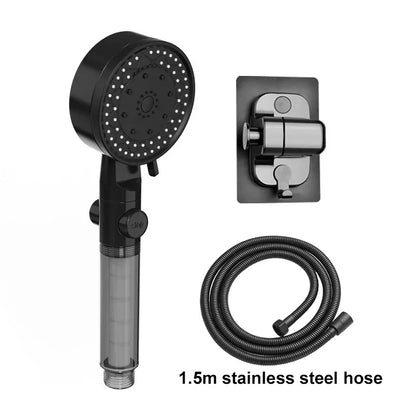10 Spray One Touch Stop Filtered Shower Head High-Pressure Handheld Water Saving Showerhead Fall Resistance Bath Shower Nozzle