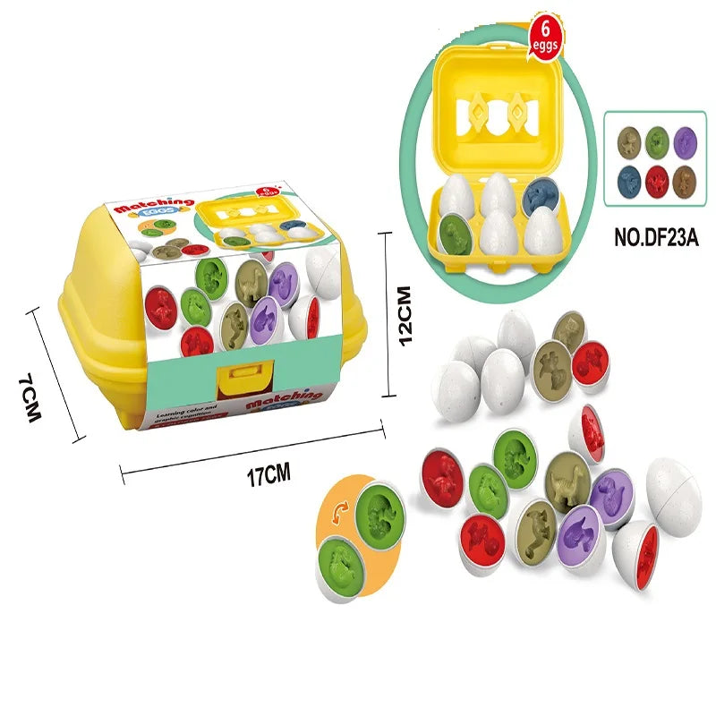 Matching Eggs Toys for Kids 1 2 3Toddlers Montessori Toys Easter Eggs Baby Shape Sorter Games Children Educational Learning Toys