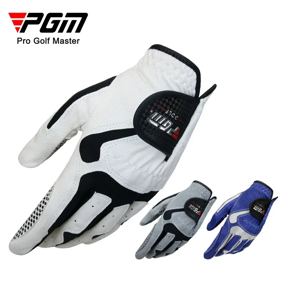 PGM Golf Gloves,Men's Left/Right Hand Anti-slip Particles Wear-resistant Gloves,Microfiber Cloth Golf Gloves ST017