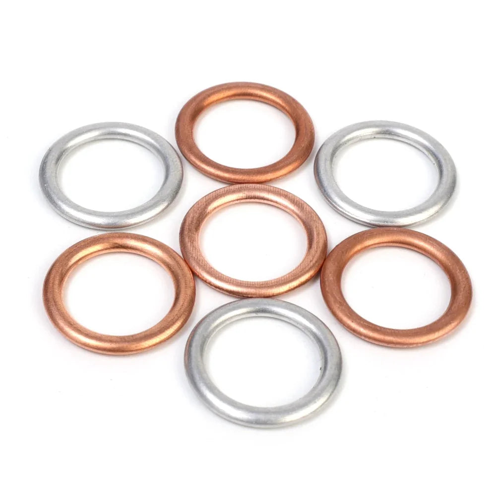 Oil Drain Plug Gasket Aluminum/Copper Crush Washer N0138157 for VW Audi Passat B5/B6 Golf 7/6 Tiguan A3 A4 Q5 Q7 Leak-Proof Seal