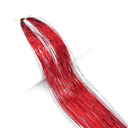 1 Pc Sparkle Shiny Hair Tinsel Hair Extensions Dazzles Women Hippie for Braiding Headdress Hair Braiding Tools Long 100cm