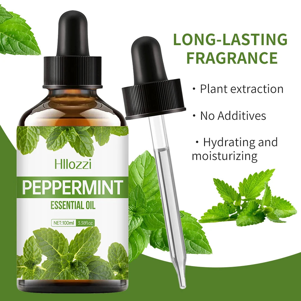 30ml/60ml/100ml plant extract mint body care essential oil lasting light fragrance suitable for face, hair, skin, body