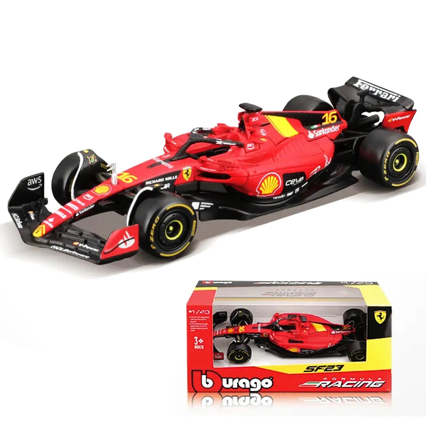 Bburago 1:43 2024 RB20 SF24 W14 W13 SF23 MCL60 RB19 RB18 W12 F1 Racing Formula Car Static Simulation Diecast Alloy Model Car