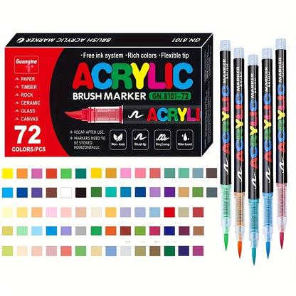 12/24/36/48/60/72/120/168 Colors Art Markers, Soft Tip resistant Acrylic Markers for Stone, Glass, Ceramic, Easter Eggs, Metal