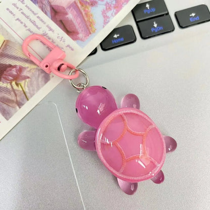 Cute Glow in The Dark Turtle Keychain for Women Girls Backpack Pendant Colorful Tortoise Keyring Student DIY Accessories Gift