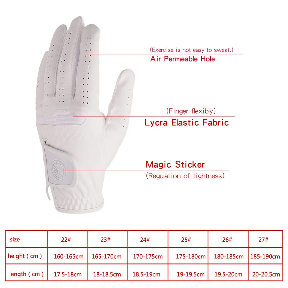 1 Pc Men's Golf Gloves Left Right Hand Women Soft Ultra-fiber Cloth Breathable Wear-resistant Golf Gloves Sports Gloves