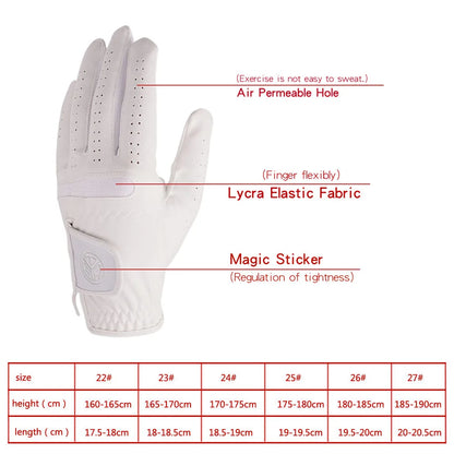 1 Pc Men's Golf Gloves Left Right Hand Women Soft Ultra-fiber Cloth Breathable Wear-resistant Golf Gloves Sports Gloves