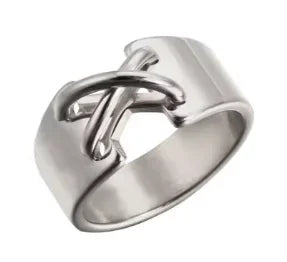 Shiny Crystal High End Non Tarnish Fashion Geometric Open Gold Plated Stainless Steel Rings for Women Wedding Ring Jewelry Gifts