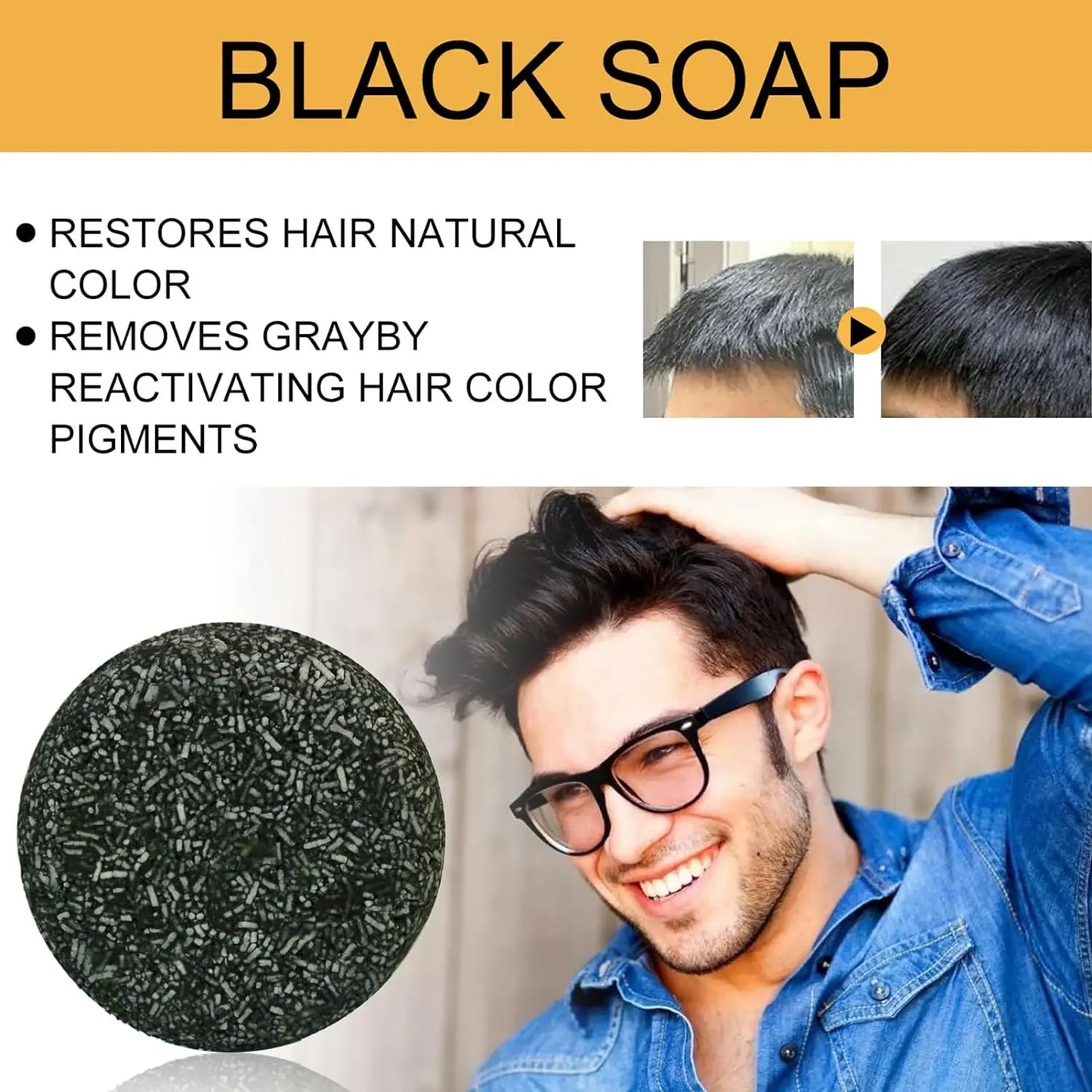 Grey Coverage Bar Shampoo Repair Gray White Hair Color Treatment Smoothing Nourishing Anti Dandruff Natural Hair Darkening Soap